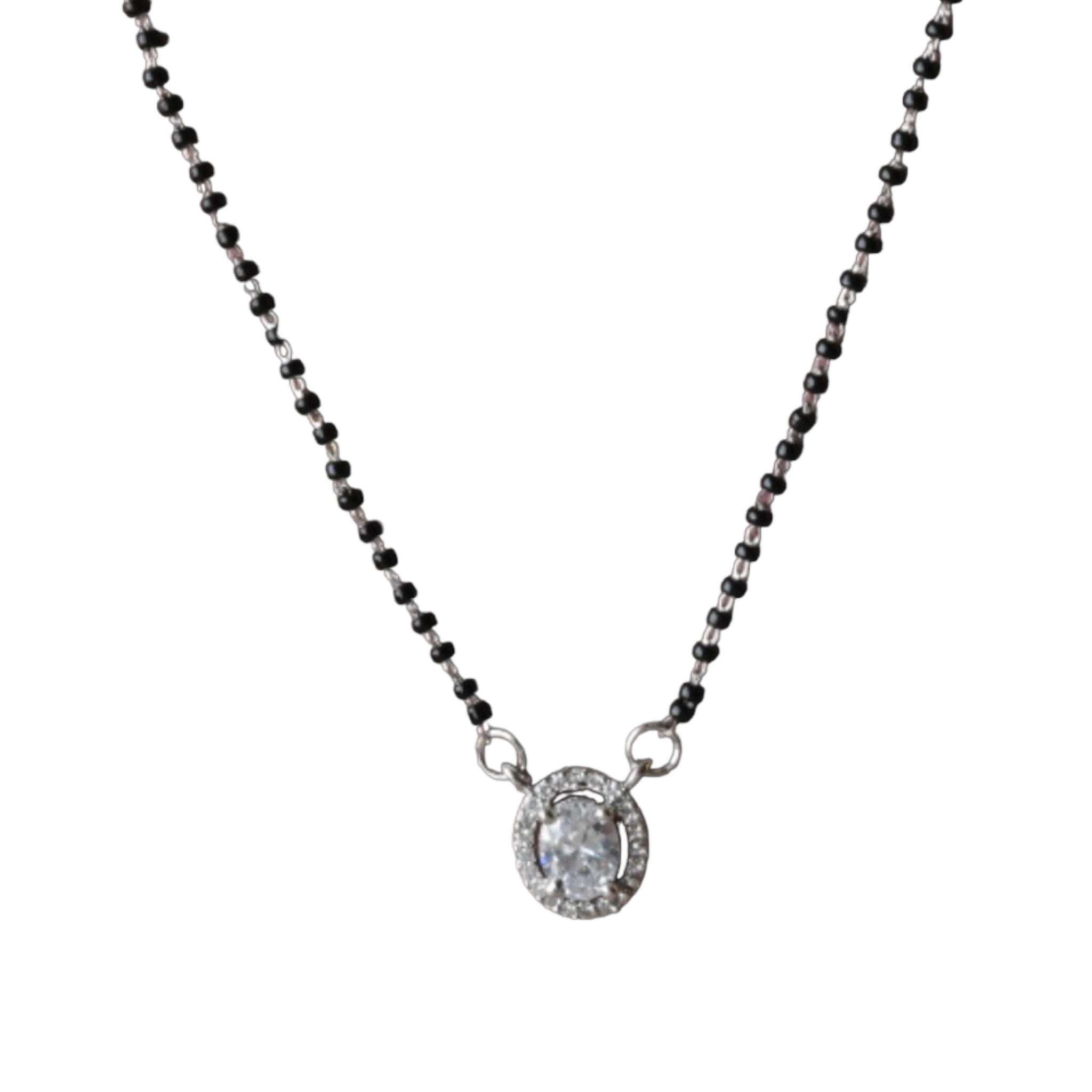 Halo Oval Solitaire Mangalsutra