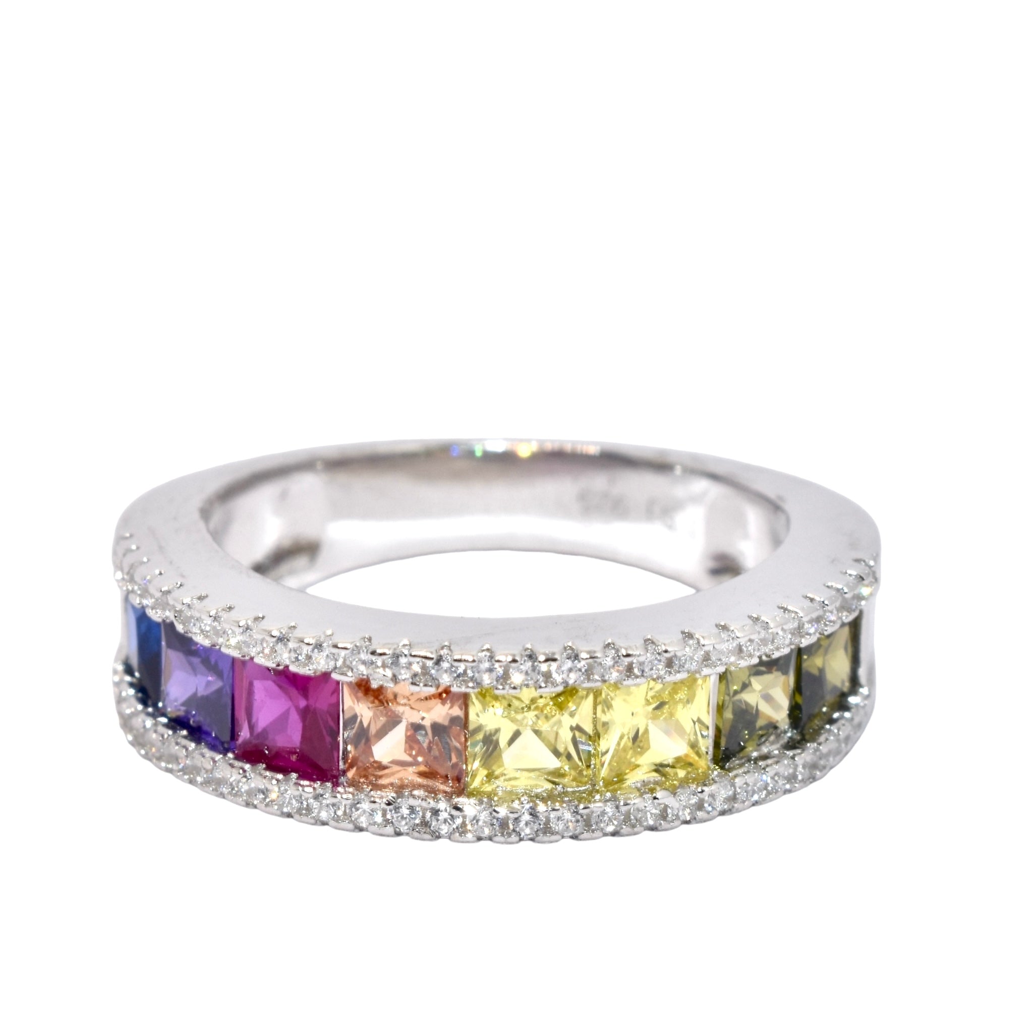 Multicolour Half Band Ring