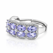 Lilac Coloured Oval Shape Band Ring