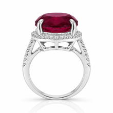 Ruby Coloured Oval Shape Ring