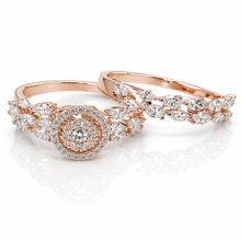 Rose Gold Halo Solitaire Set Ring
