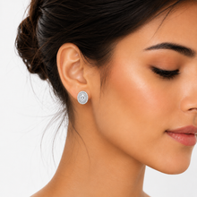Double Halo Oval Studs