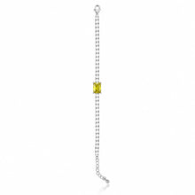 Yellow Coloured Emerald Cut Tennis Bracelet