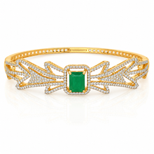 Gold Coloured Emerald Coloured Bracelet