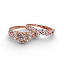 Rose Gold Halo Solitaire Set Ring