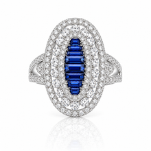 Sapphire Coloured Baguette Ring