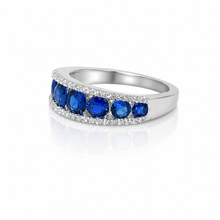 Sapphire Coloured Half Band Ring