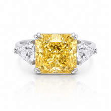 Yellow Coloured Cushion Cut Ring