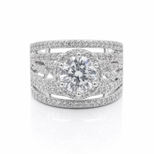 Halo Solitaire Cocktail Ring
