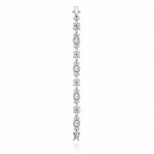 Halo Oval Shape Flower Bracelet
