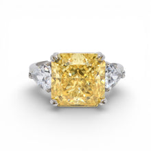 Yellow Coloured Cushion Cut Ring