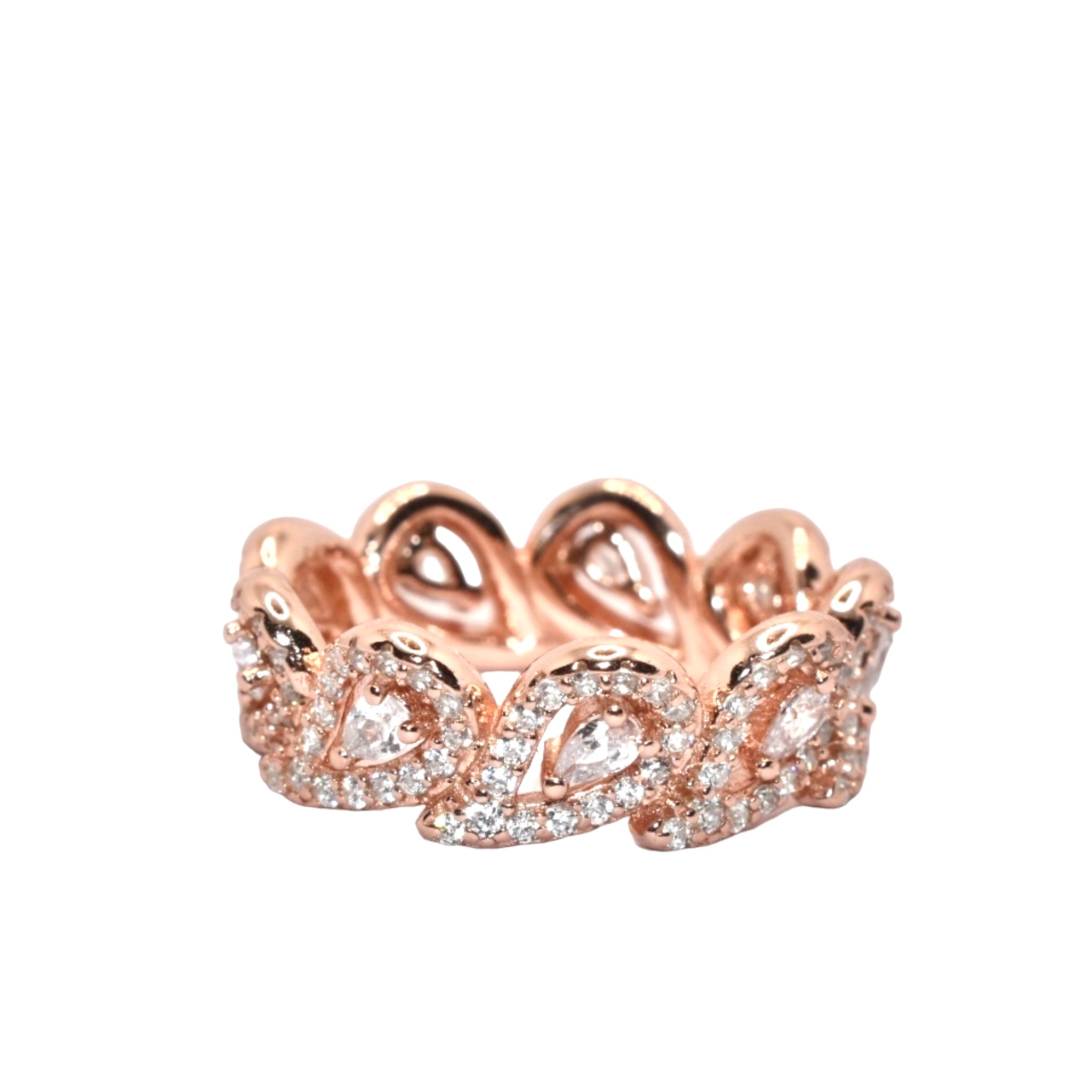 Rose Gold Pear Shape Band Ring