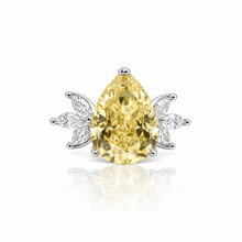 Ice Stone Yellow Coloured Pear Shape Ring