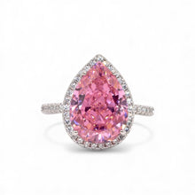 Halo Pear Shape Ice Stone Pink Coloured Ring