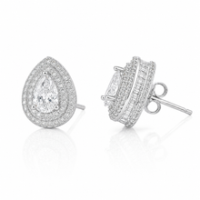 Dual Halo Pear Shape Studs