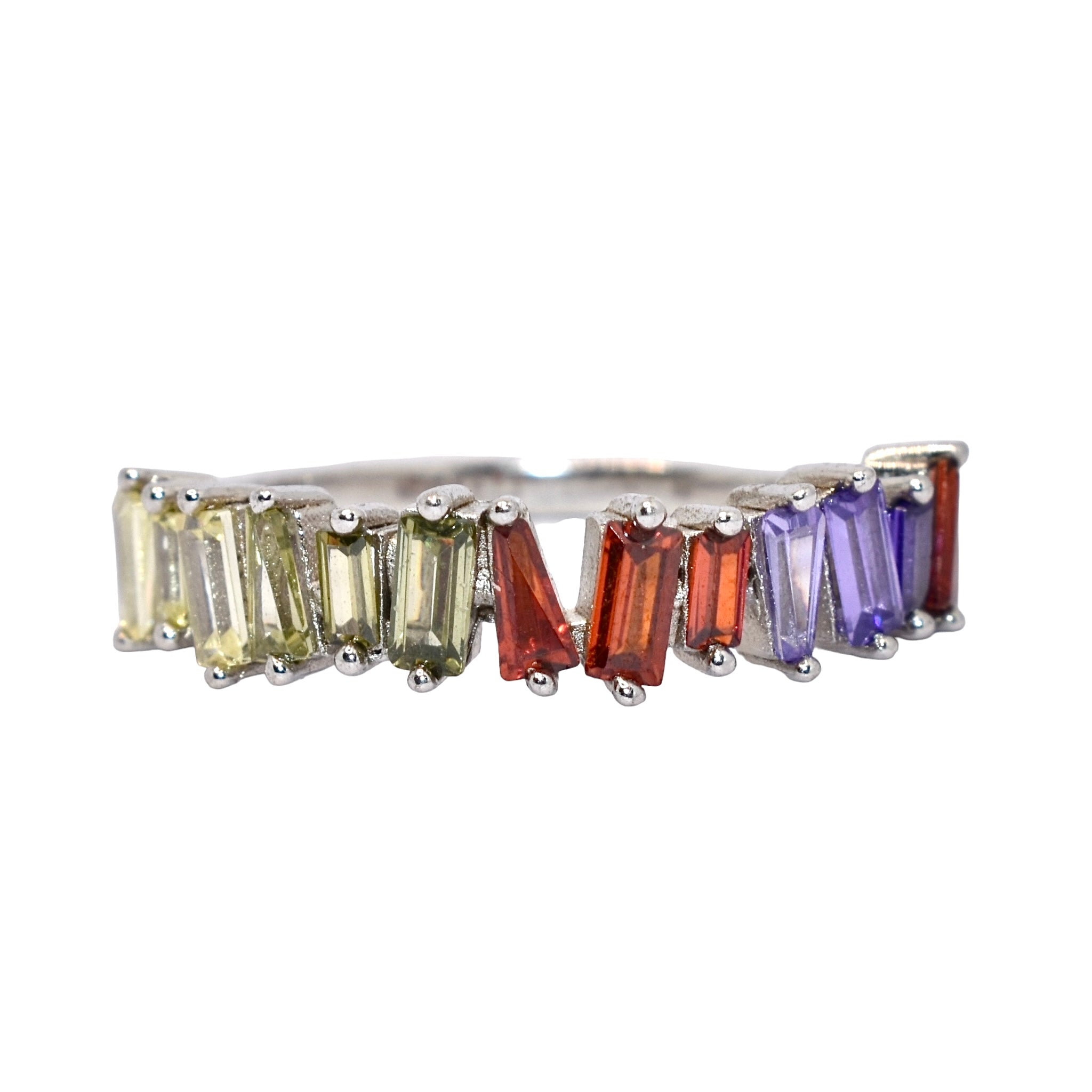 Multicolour Half Band Ring