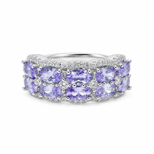 Lilac Coloured Oval Shape Band Ring