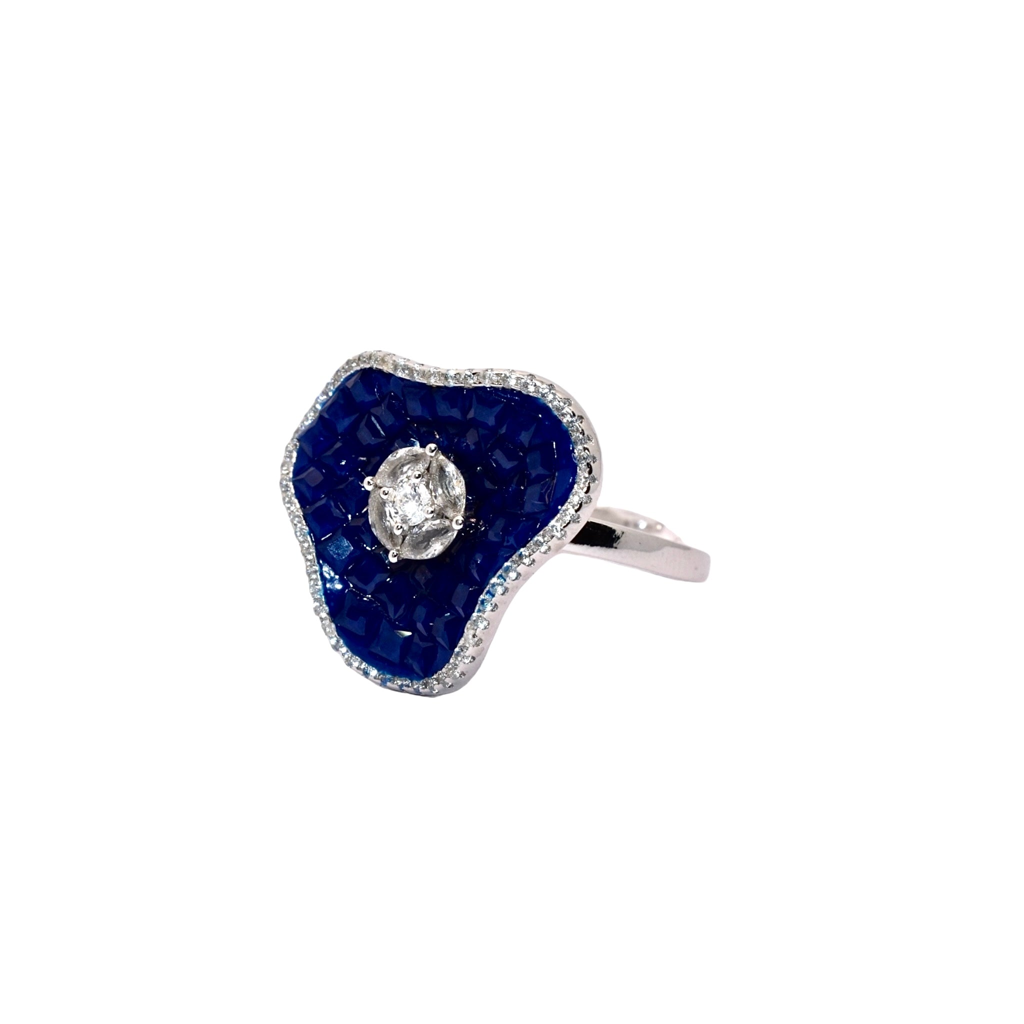 Sapphire coloured Solitaire ring