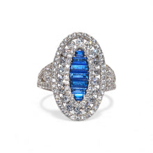 Sapphire Coloured Baguette Ring