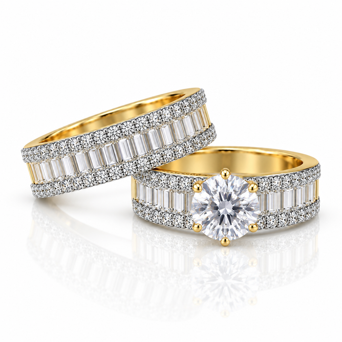 Solitaire Baguette Set Ring