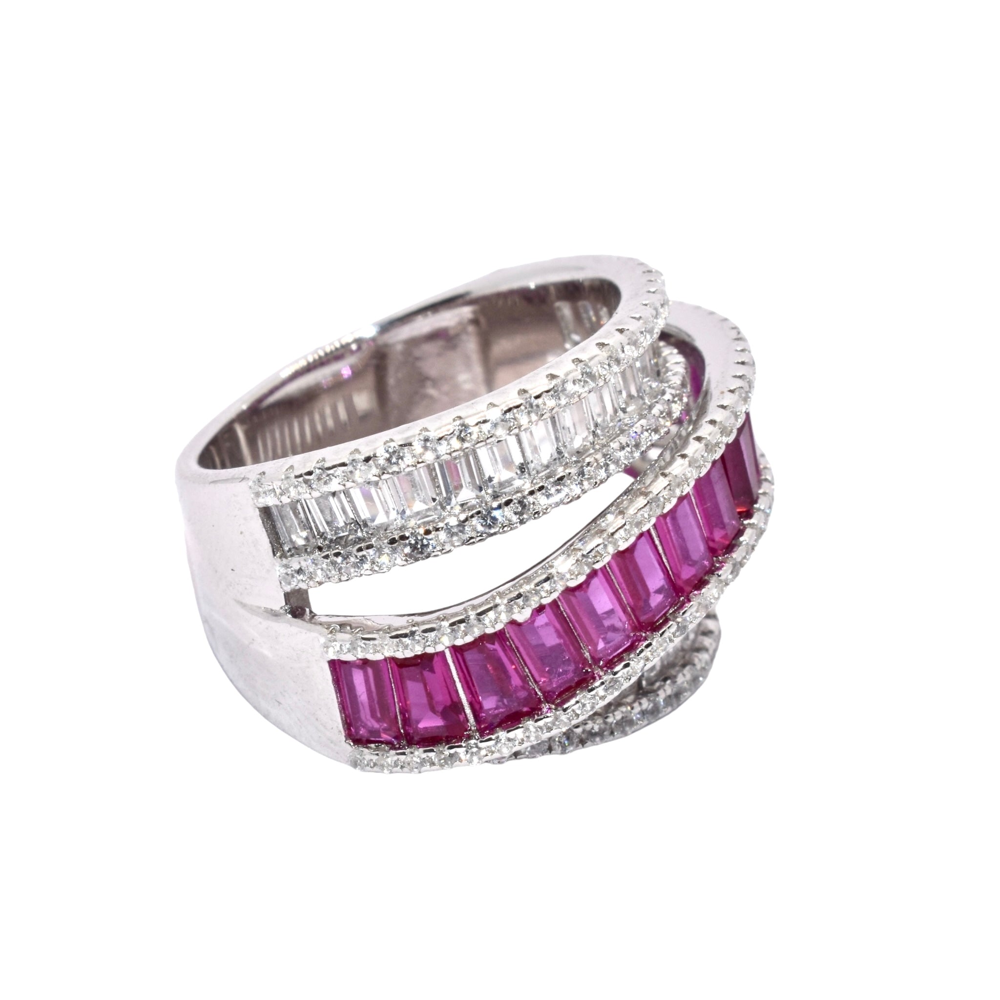 Ruby Baguette Cocktail Ring