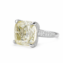 Yellow Coloured Cushion Cut Ring