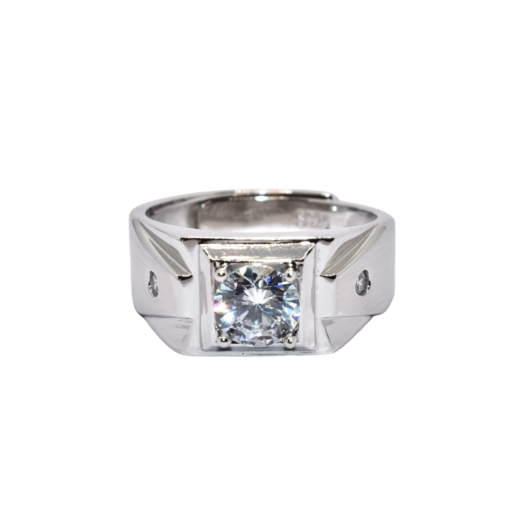 Adjustable Men's Solitaire Ring