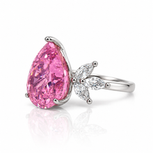 Ice Stone Pink Coloured Pear Shape Ring