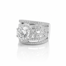 Halo Solitaire Cocktail Ring