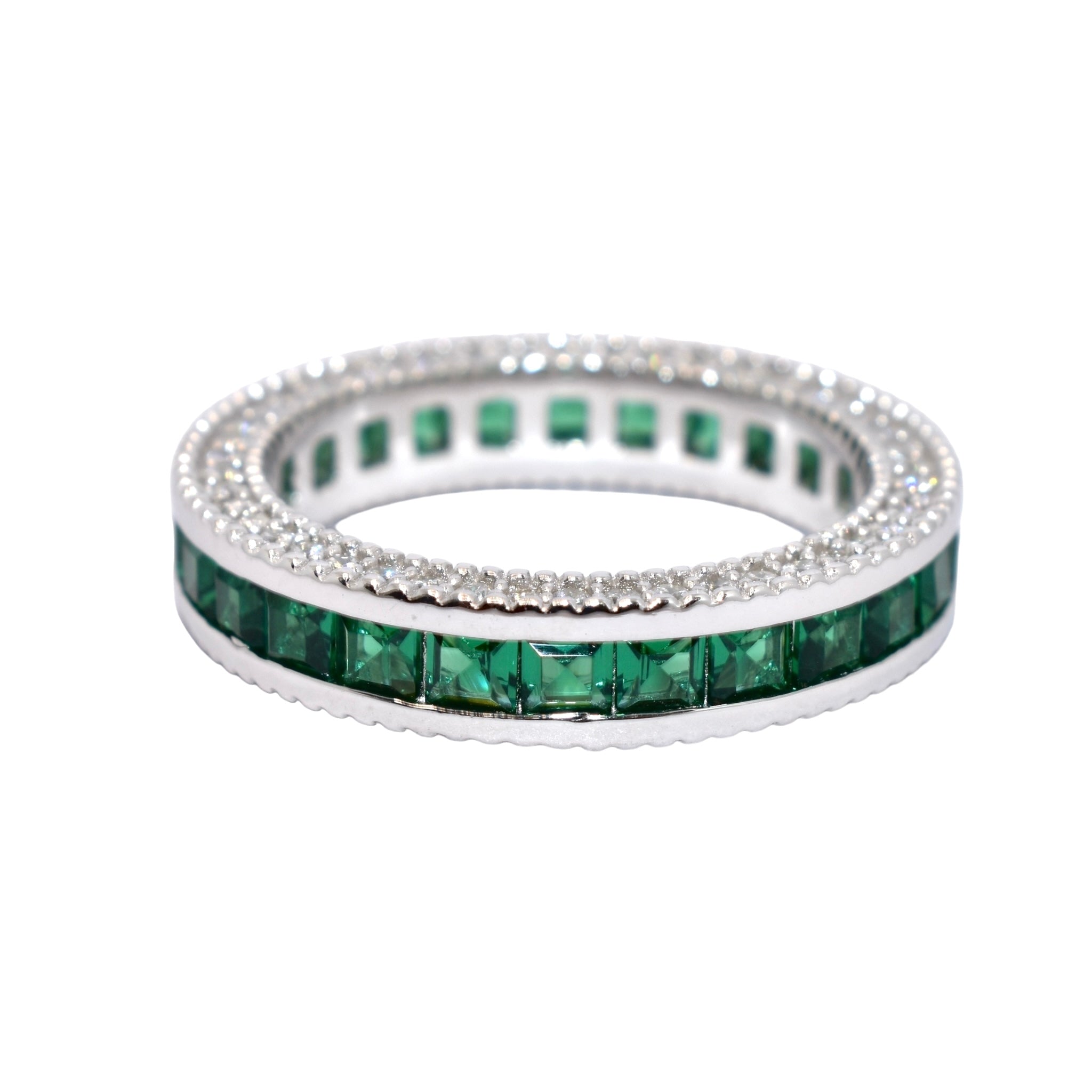 Emerald Coloured Band Ring