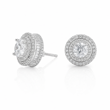 Double Halo Solitaire Studs
