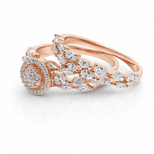 Rose Gold Halo Solitaire Set Ring