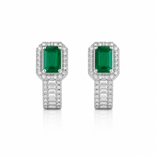 Halo Emerald Coloured Cocktail Earring