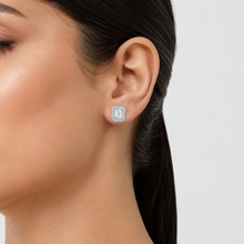 Dual Halo Emerald Cut Studs