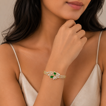 Gold Coloured Emerald Coloured Bracelet