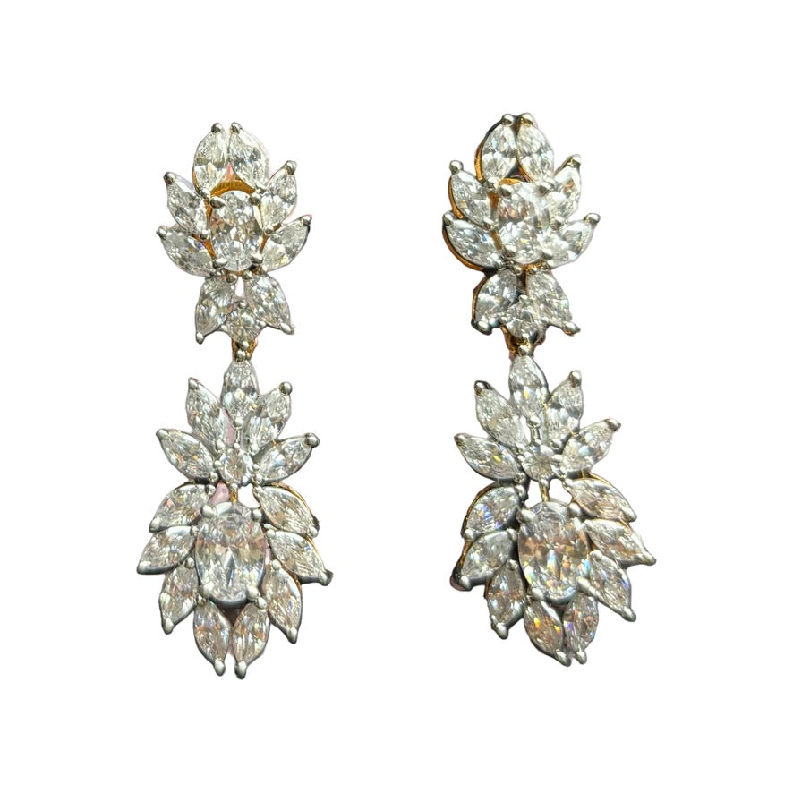 Gold Plated Marquise Cocktail Earring