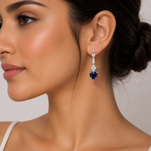 Sapphire Coloured Heart Shape Earring