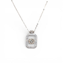 Halo Emerald Cut Solitaire Moissanite Chain Pendant