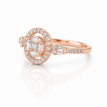 Rose Gold Halo Oval Shape Ring