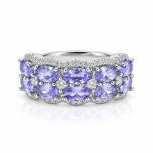 Lilac Coloured Oval Shape Band Ring