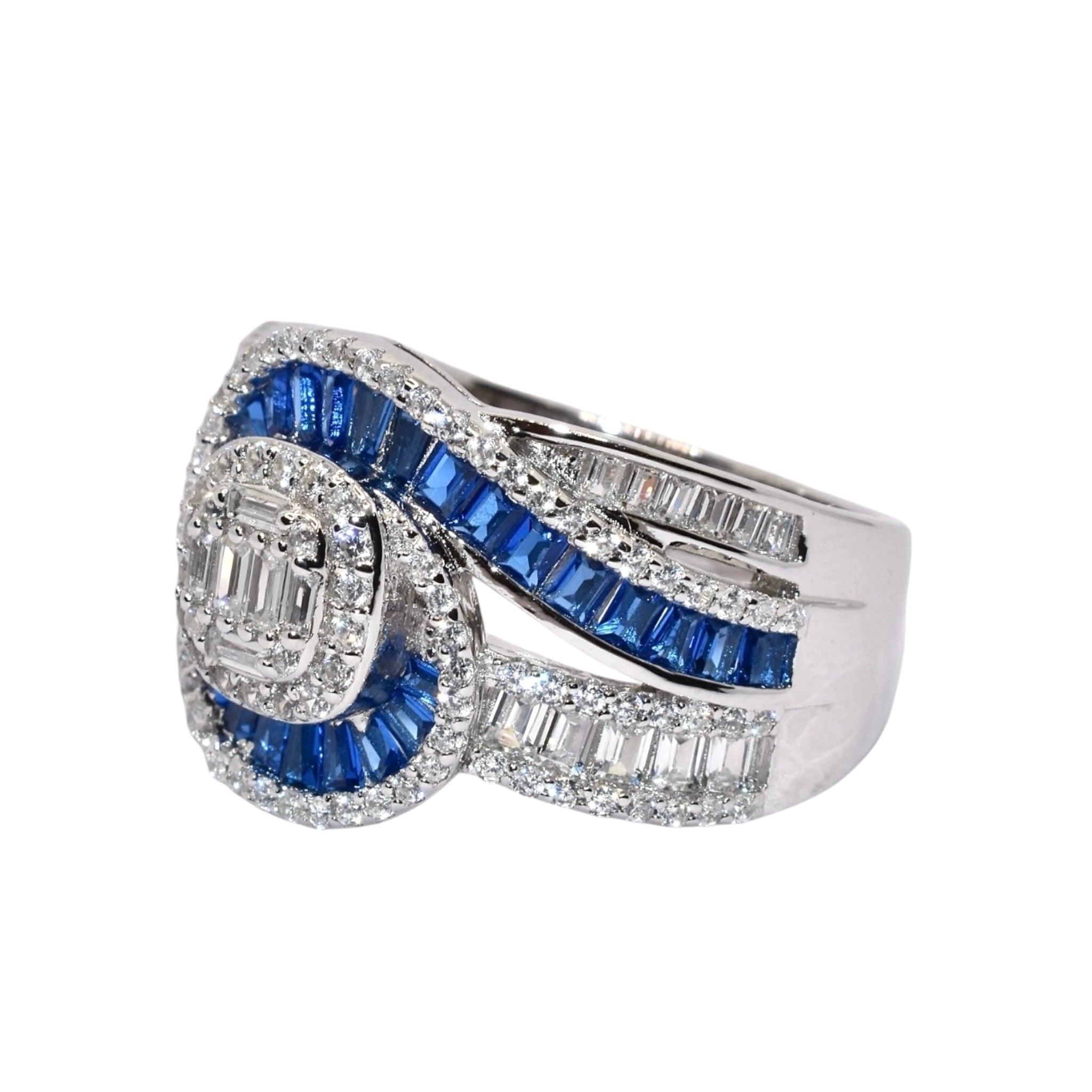 Sapphire Coloured Baguette Ring