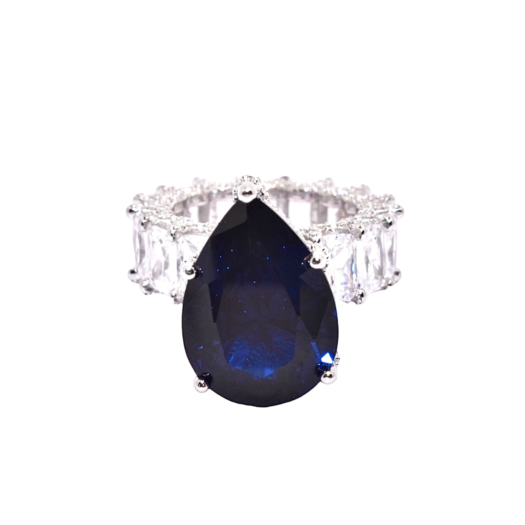 Pear Shape Sapphire Coloured Cocktail Ring