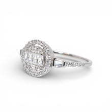 Halo Oval Shape Baguette Ring