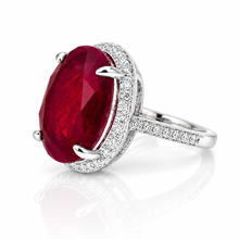 Ruby Coloured Oval Shape Ring