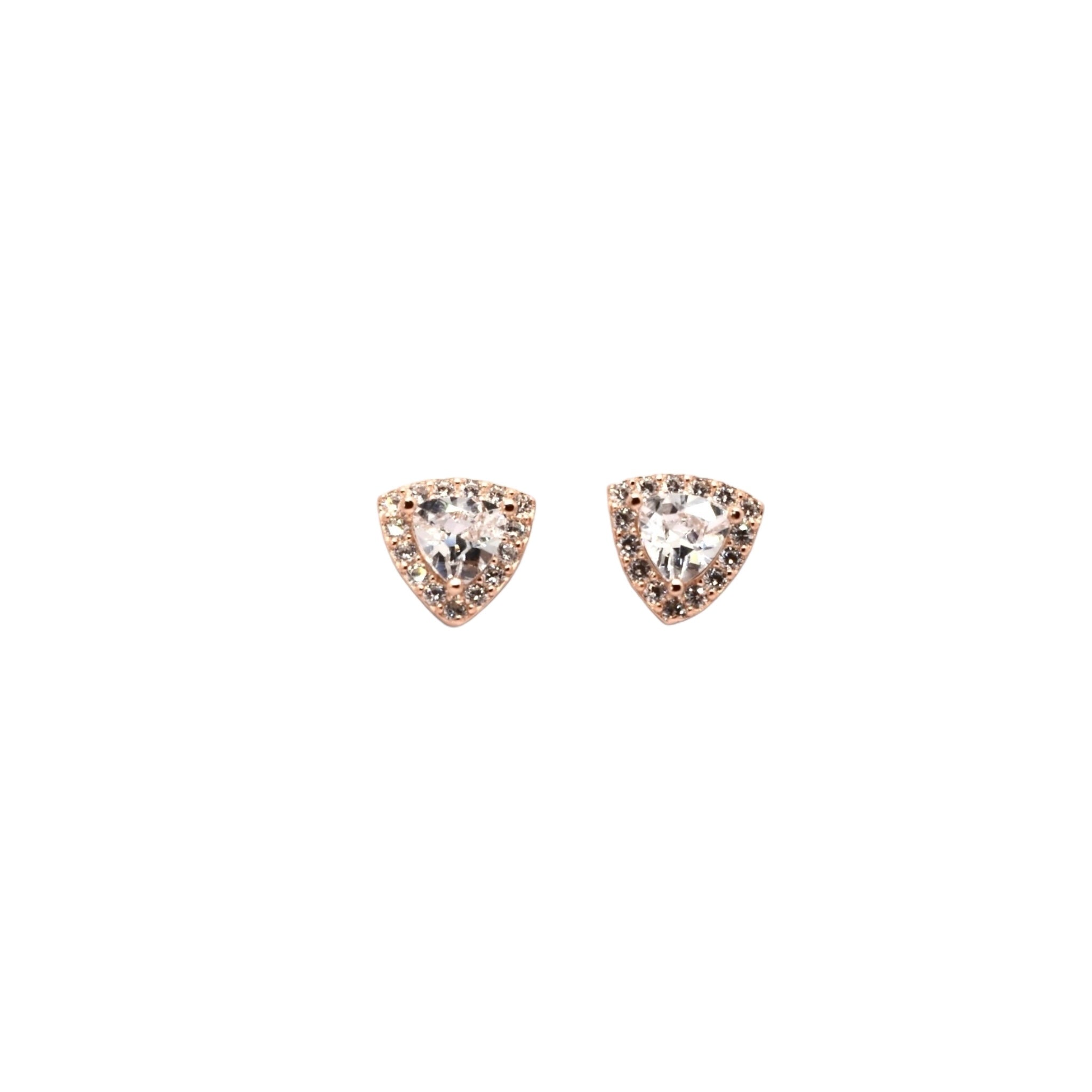 Rose Gold Triangle Studs