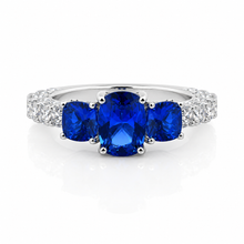 Triple Stone Sapphire Ring
