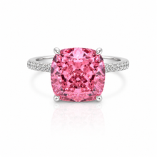 Pink Coloured Ice Stone Cushion Cut Ring