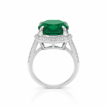 Emerald Coloured Oval Ring