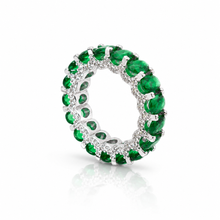 Emerald Coloured Oval Band Ring