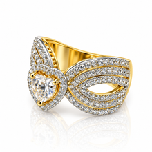 Amoret Gold Heart Cocktail Ring
